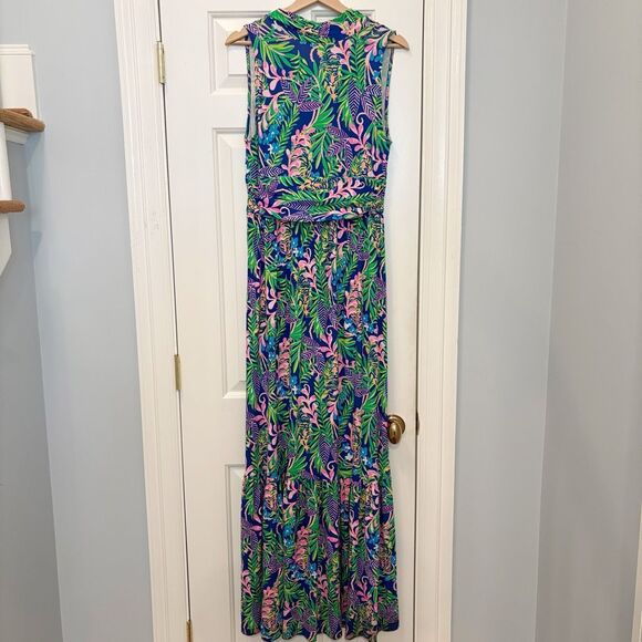 Lilly Pulitzer Pearce Maxi Dress Floral Tiger Size Medium - Picture 9 of 11